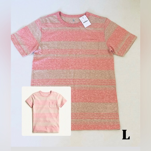 Crewcuts Other - Crewcuts T-Shirt in Stripe Dusty Barn Clay Sand Boys Size L